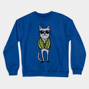 Meow-velous Cat Illustration: A Boho-Chic Tee for the Feline Fanatic Crewneck Sweatshirt